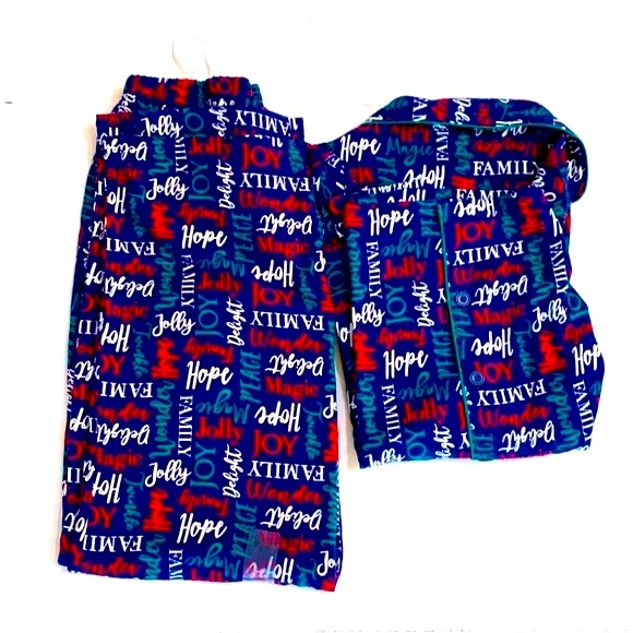 NWT Kim Rogers (Belk) Women Blue Hope, Peace & Family Flannel Pajama Set - Picture 3 of 3